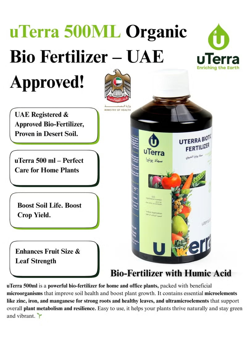 uTerra Organic Biotic Fertilizer 500ml – Liquid Soil Booster for All Plants